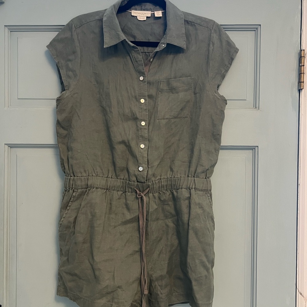 Cynthia Rowley Linen Gray Shorts romper